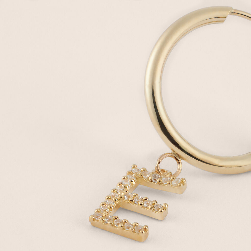 Mono Orecchino A Cerchio Toujours Oro Giallo Cubic Zirconia