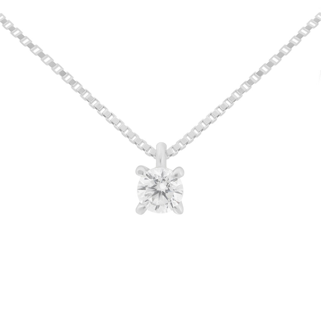 Collana Punto Luce Claire Oro Bianco Cubic Zirconia