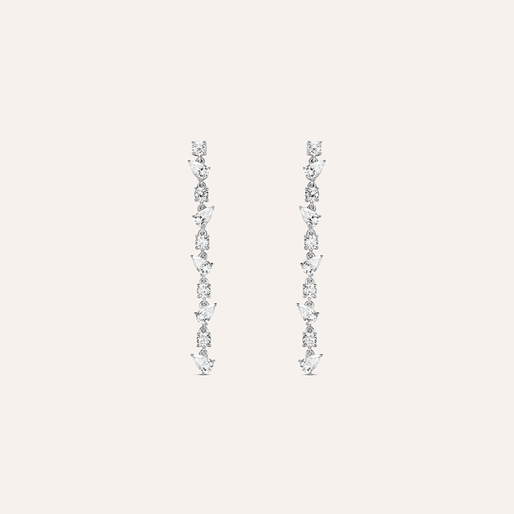 Orecchini Pendenti Claire Oro Bianco Cubic Zirconia