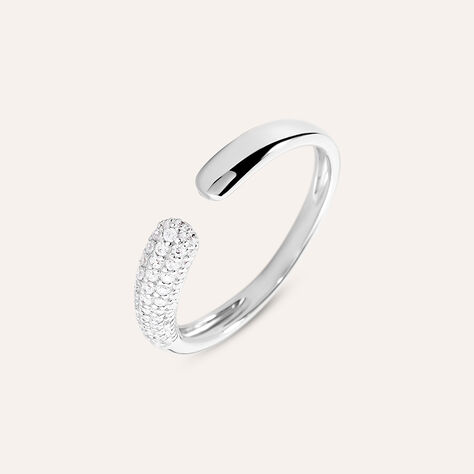 Anello Contrarie Claire Oro Bianco Cubic Zirconia - Anelli con Pietre Donna | Stroili