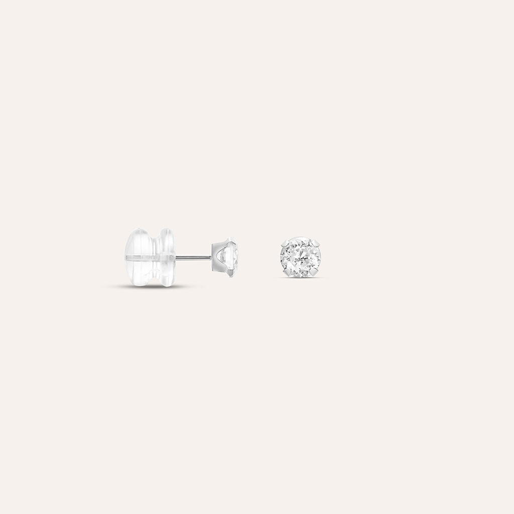 Orecchini Lobo Punto Luce Bon Ton Oro Bianco Cubic Zirconia - Orecchini a Lobo Donna | Stroili