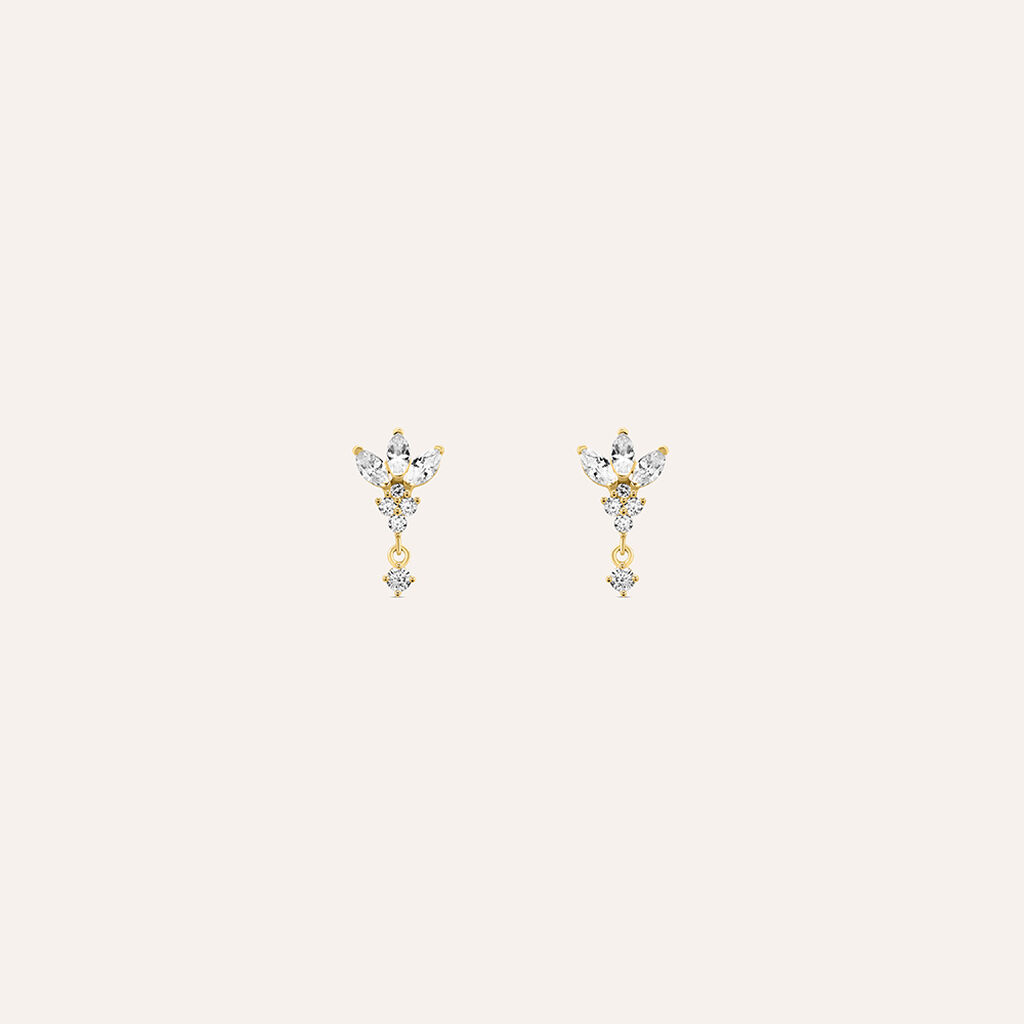 Orecchini Lobo Bon Ton Oro Giallo Cubic Zirconia - Regalo per Cerimonie Religiose Donna | Stroili
