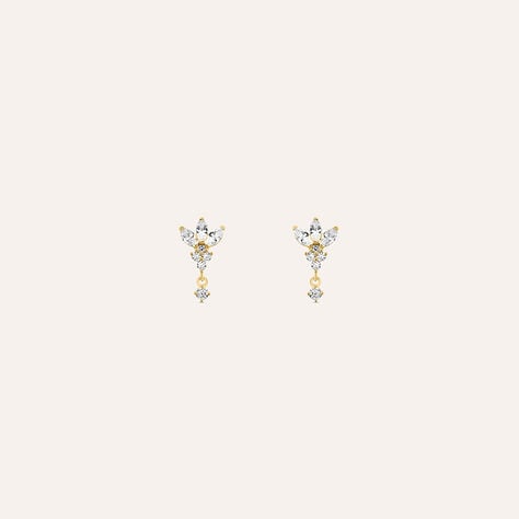 Orecchini Lobo Bon Ton Oro Giallo Cubic Zirconia - Regalo per Cerimonie Religiose Donna | Stroili