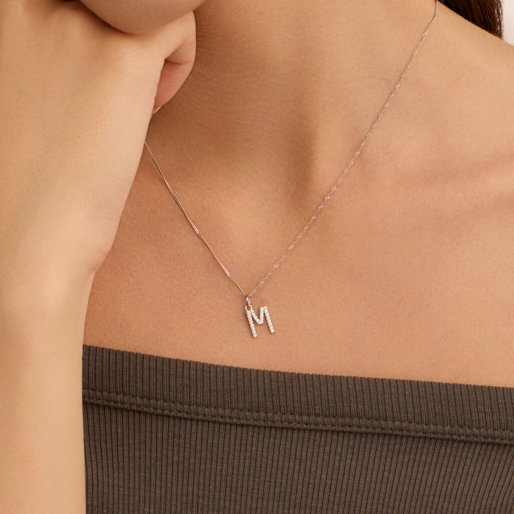 Pendente Poème Oro Bianco Cubic Zirconia - Ciondoli Donna | Stroili