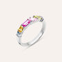Anello Solitario Silver Rainbow Argento Rodiato Cubic Zirconia