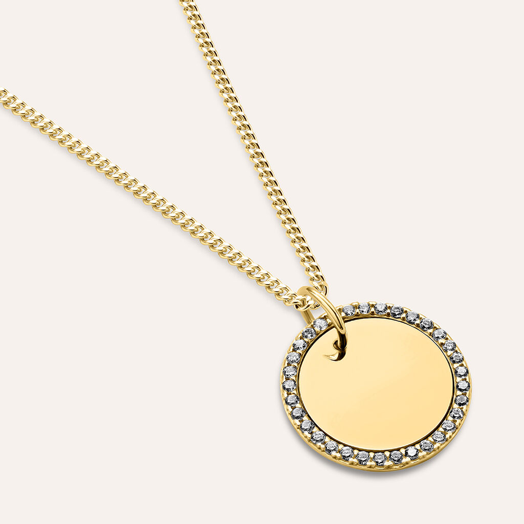 Pendente Poème Oro Giallo Cubic Zirconia - Ciondoli con Incisione Donna | Stroili