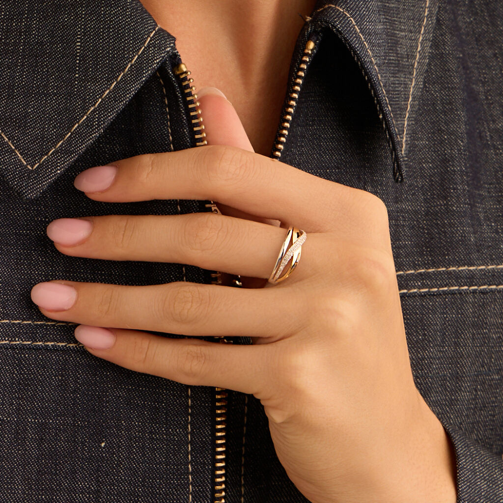 Anello Fascia Sophia Oro Bicolore Diamante