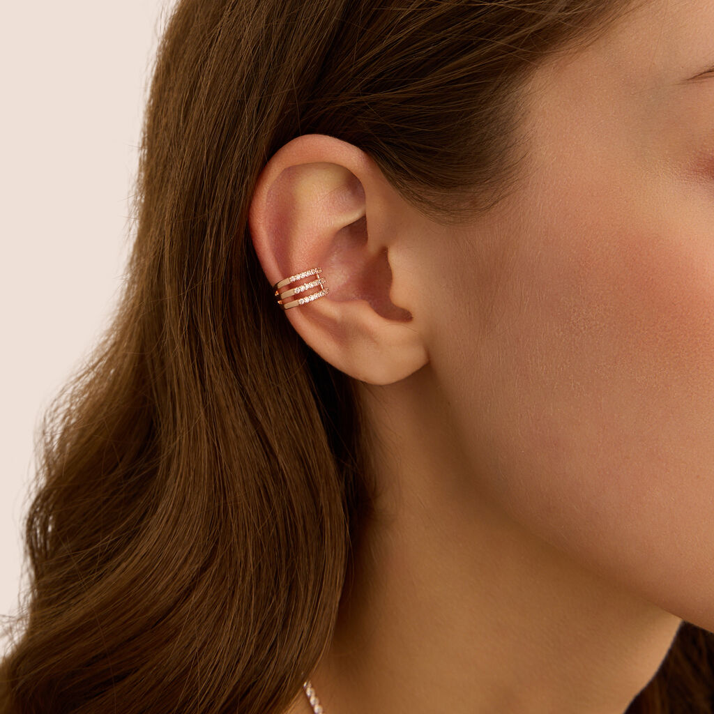 Ear Cuff Romantic Shine Metallo Rosa Cristallo - Ear Cuff Donna | Stroili