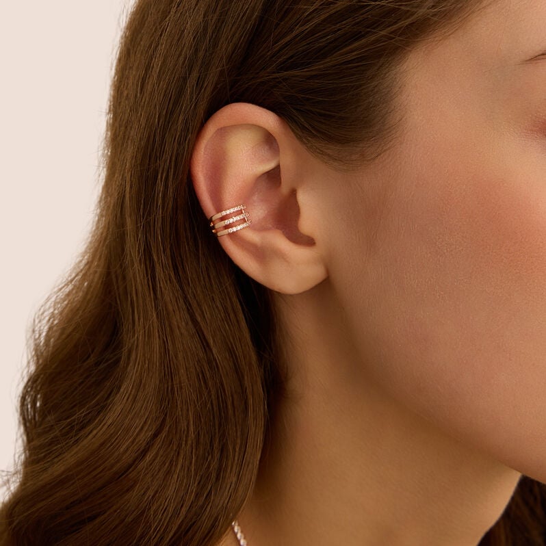Ear Cuff Romantic Shine Metallo Rosa Cristallo - Ear Cuff Donna | Stroili