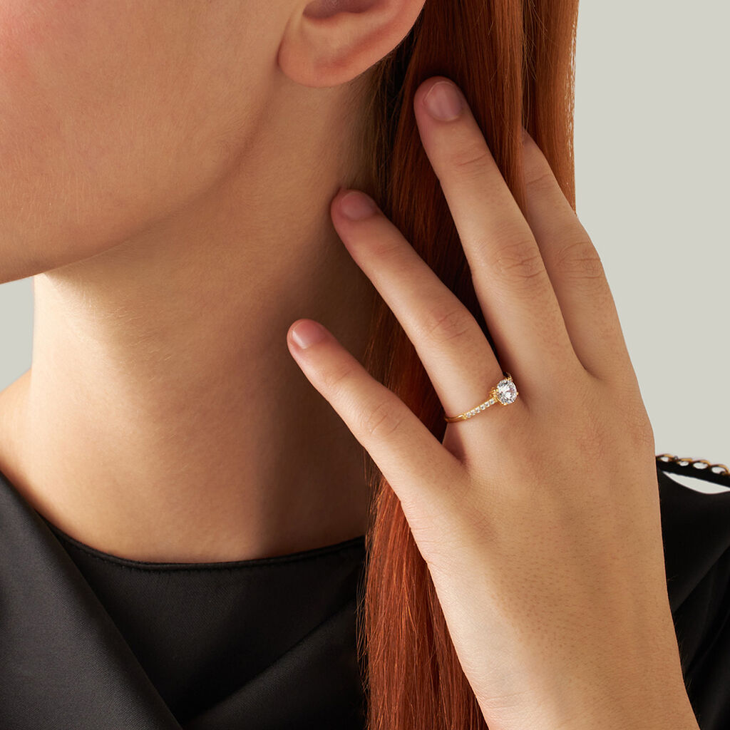 Anello Solitario Claire Oro Giallo Cubic Zirconia - Anelli con Pietre Donna | Stroili