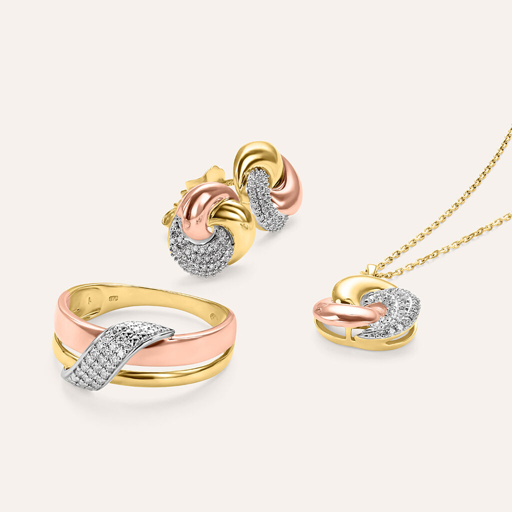 Anello Fascia Sophia Oro Tricolore Diamante - Anelli Donna | Stroili