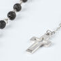 Collana Rosario Man Code Acciaio Pietra lavica