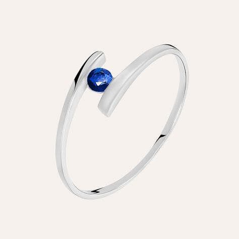 Anello Solitario Charlotte Oro Bianco Zaffiro - Anelli con Pietre Donna | Stroili