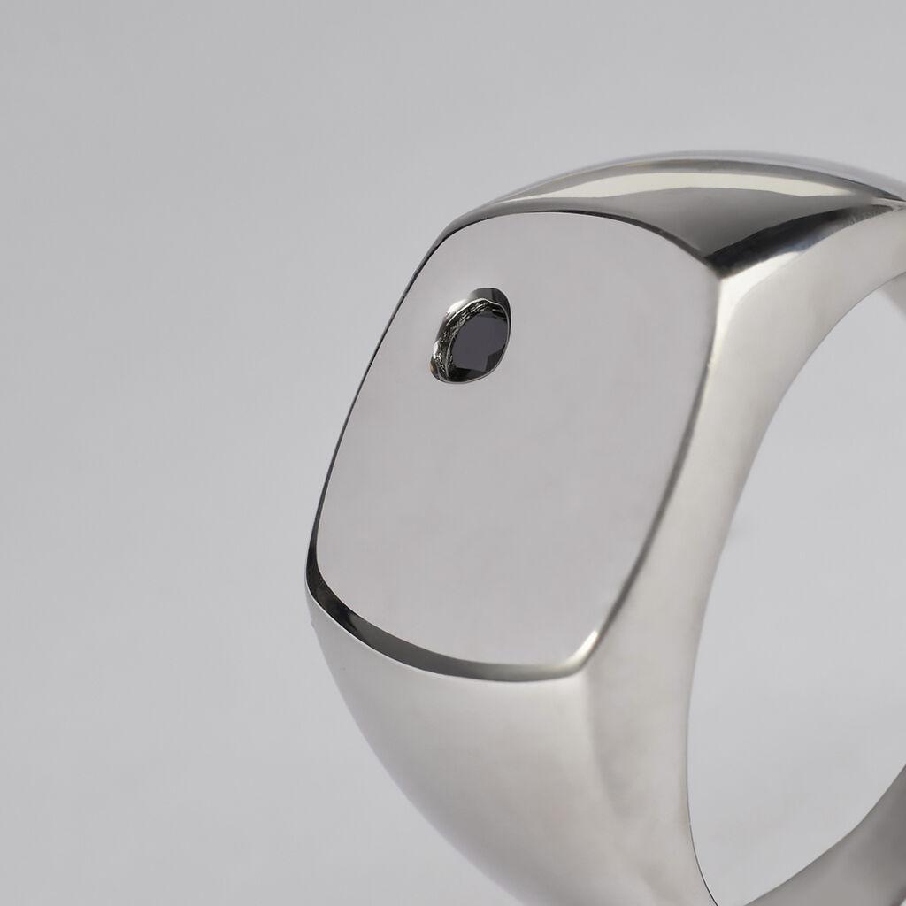 Anello Chevalier Gentleman Argento Rodiato Cubic Zirconia