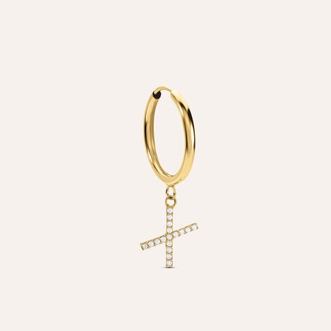 Mono Orecchino A Cerchio Toujours Oro Giallo Cubic Zirconia - Mono Orecchino Donna | Stroili