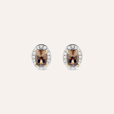 Orecchini Lobo Am&eacute;lie Oro Giallo Quarzo Cubic Zirconia