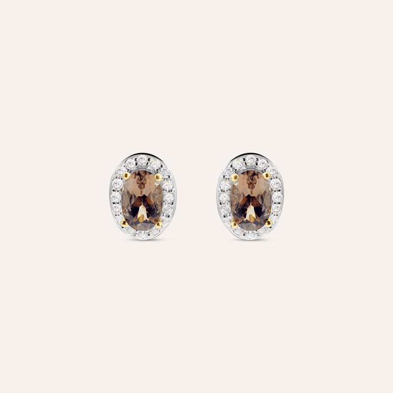 Orecchini Lobo Am&eacute;lie Oro Giallo Quarzo Cubic Zirconia - Orecchini a Lobo Donna | Stroili