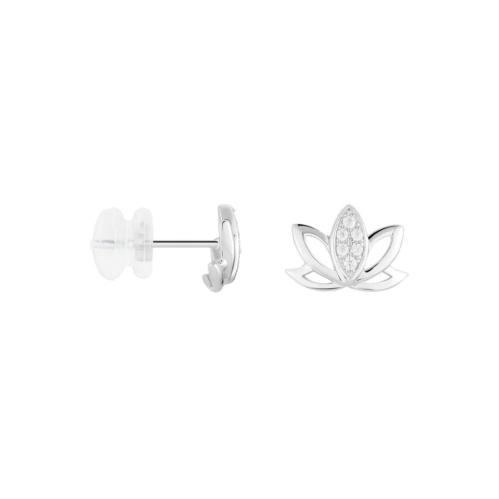 Orecchini Lobo Claire Oro Bianco Cubic Zirconia - Orecchini a Lobo Donna | Stroili