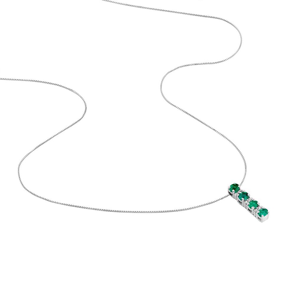 Collana Elizabeth Crown Oro Bianco Smeraldo Diamante - Collane Donna | Stroili