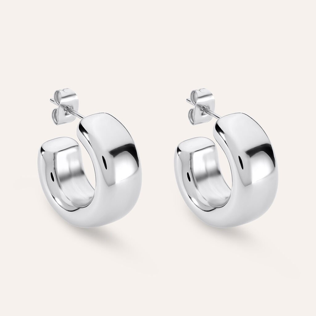 Orecchini A Cerchio Moonlight Acciaio