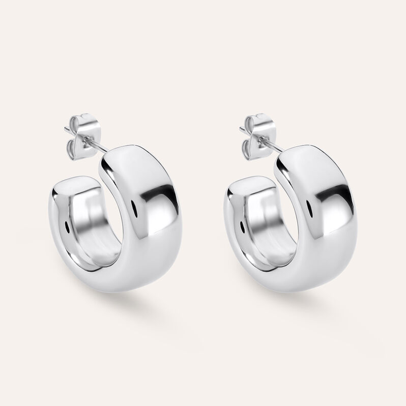 Orecchini A Cerchio Moonlight Acciaio - Orecchini a Cerchio Donna | Stroili