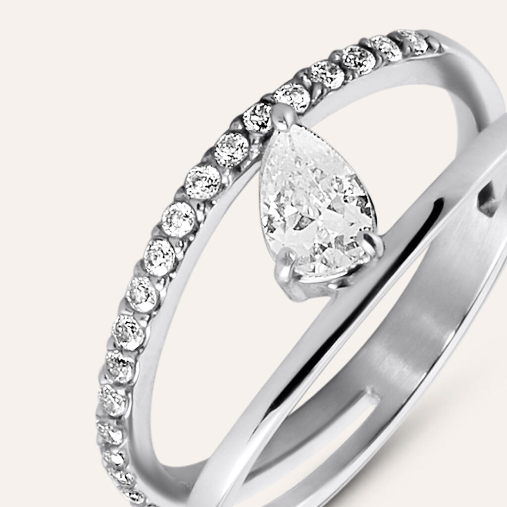 Anello Fantasia Moonlight Acciaio Cubic Zirconia