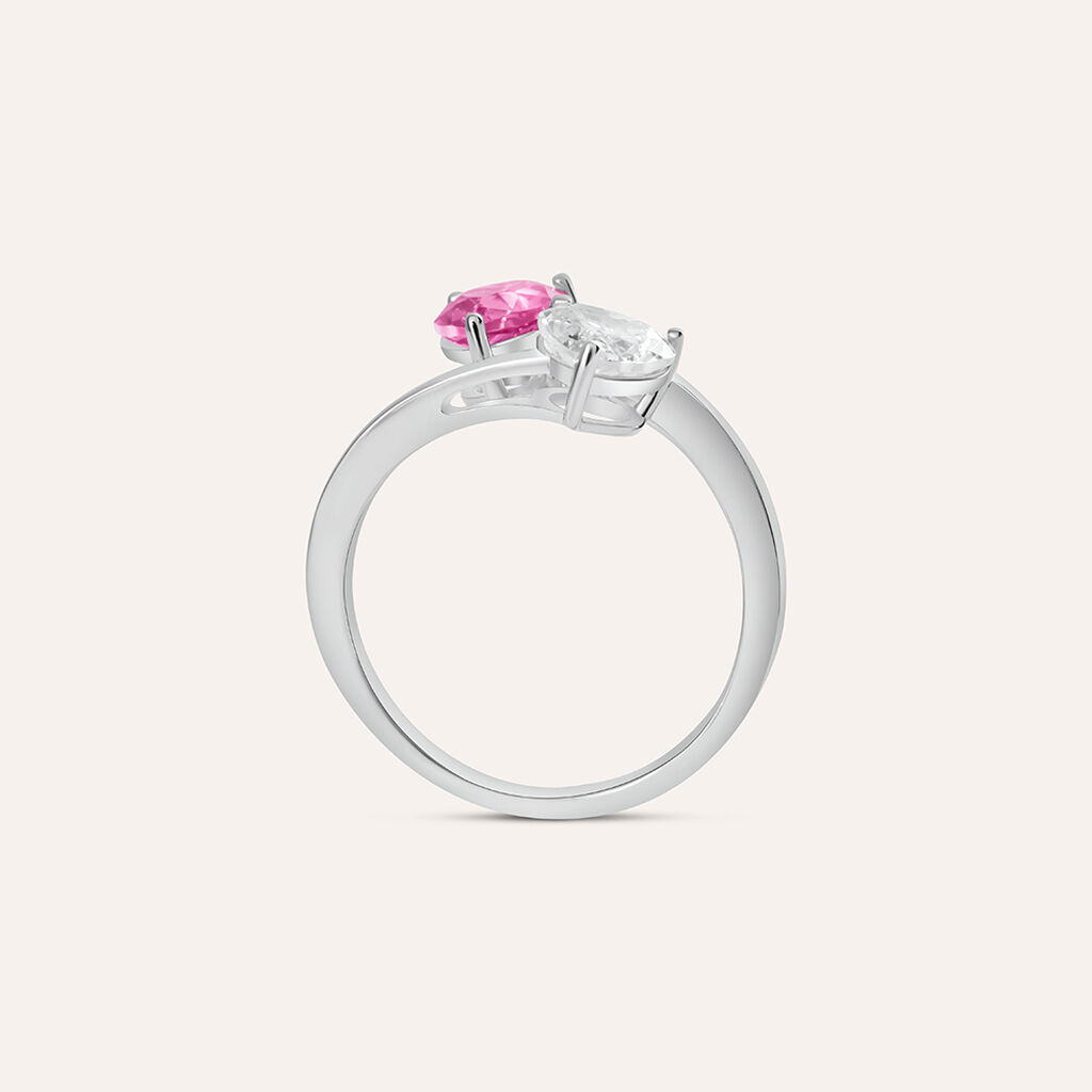 Anello Contrarie Silver Elegance Argento Rodiato Cubic Zirconia - Anelli con Pietre Donna | Stroili