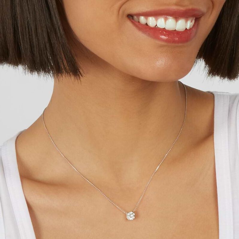 Collana Punto Luce Diamade Oro Bianco Diamante Lab-Grown - Collane Punto Luce Donna | Stroili