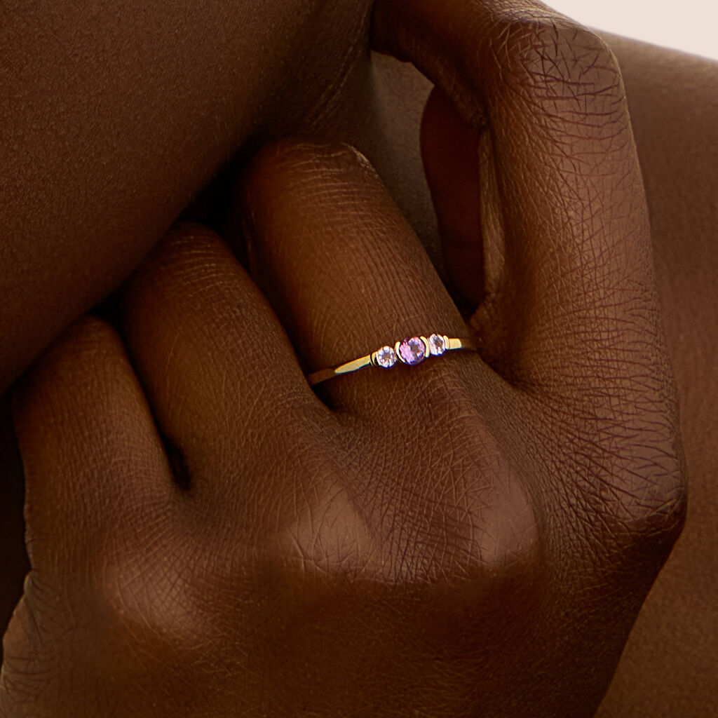 Anello Trilogy Amélie Oro Giallo Ametista