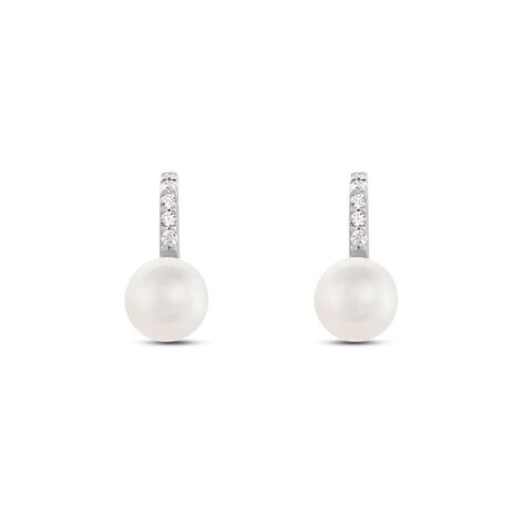 Orecchini Pendenti Gabrielle Oro Bianco Perla D'Acqua Dolce Cubic Zirconia - Orecchini Pendenti Donna | Stroili