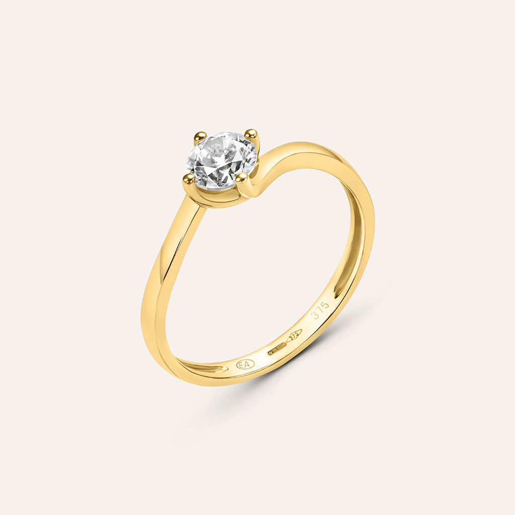 Anello Solitario Claire Oro Giallo E Cubic Zirconia - Anelli con Pietre Donna | Stroili