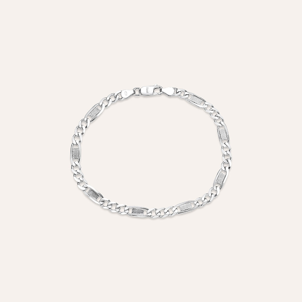 Bracciale Catena Gentleman Argento Rodiato