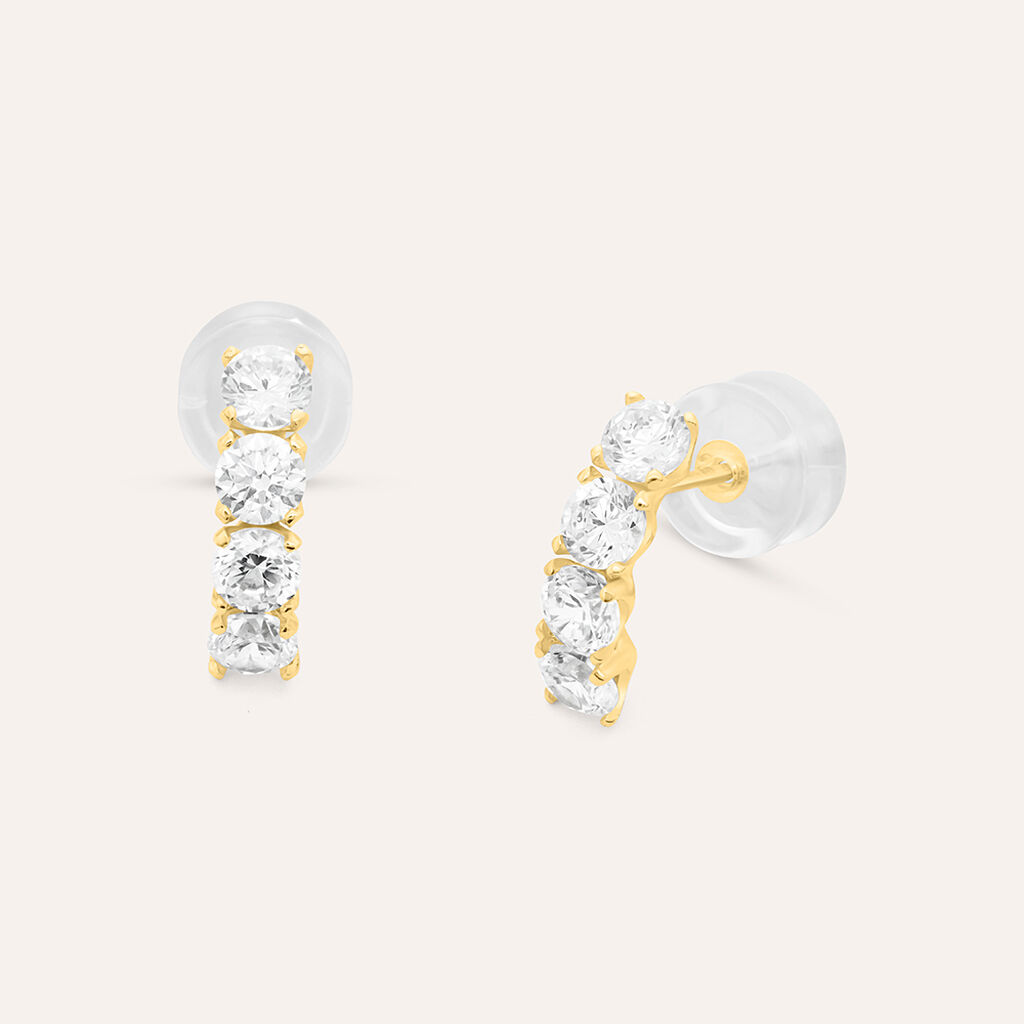 Orecchini Lobo Claire Oro Giallo Cubic Zirconia
