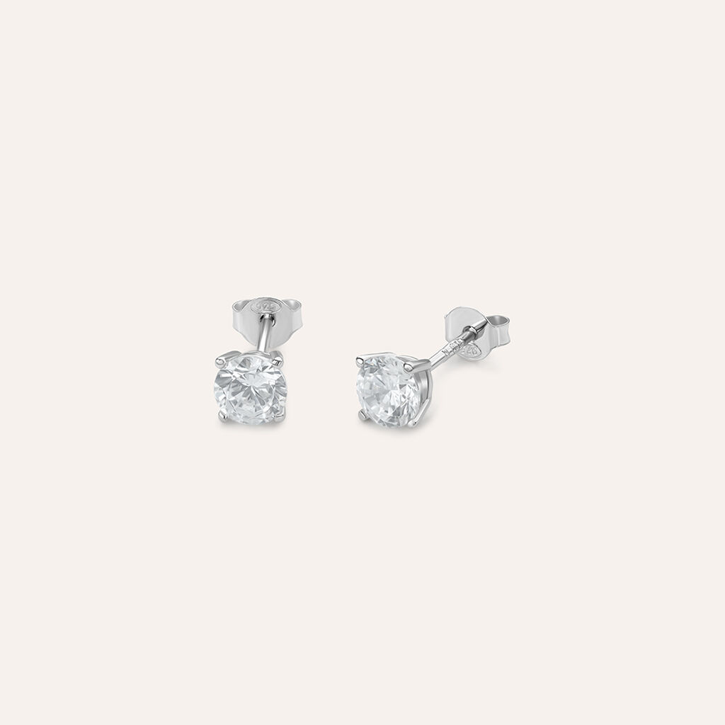 Orecchini Lobo Punto Luce Silver Elegance Argento Rodiato Cubic Zirconia - Orecchini a Lobo Donna | Stroili