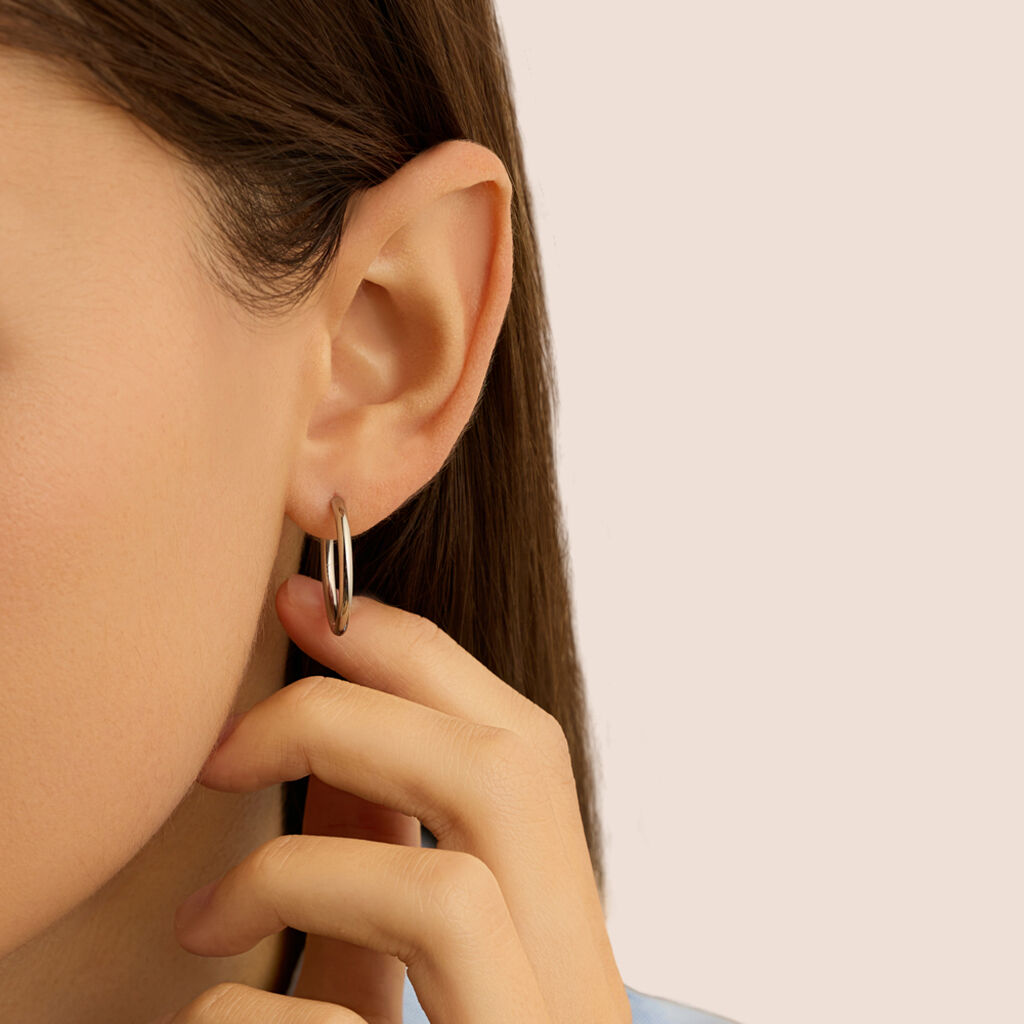 Orecchini A Cerchio Moonlight Acciaio