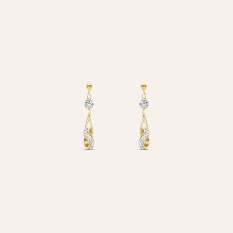 Orecchini Pendenti Christelle Oro Giallo Cristallo - Orecchini Pendenti Donna | Stroili