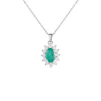 Collana Charlotte Oro Bianco Smeraldo Diamante
