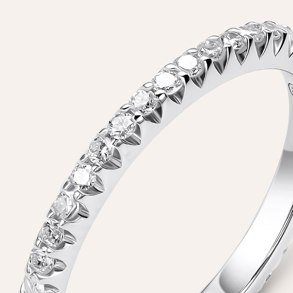 Fede Classica Eternity 2 mm Oro Bianco Diamante - Anelli con Incisione Donna | Stroili