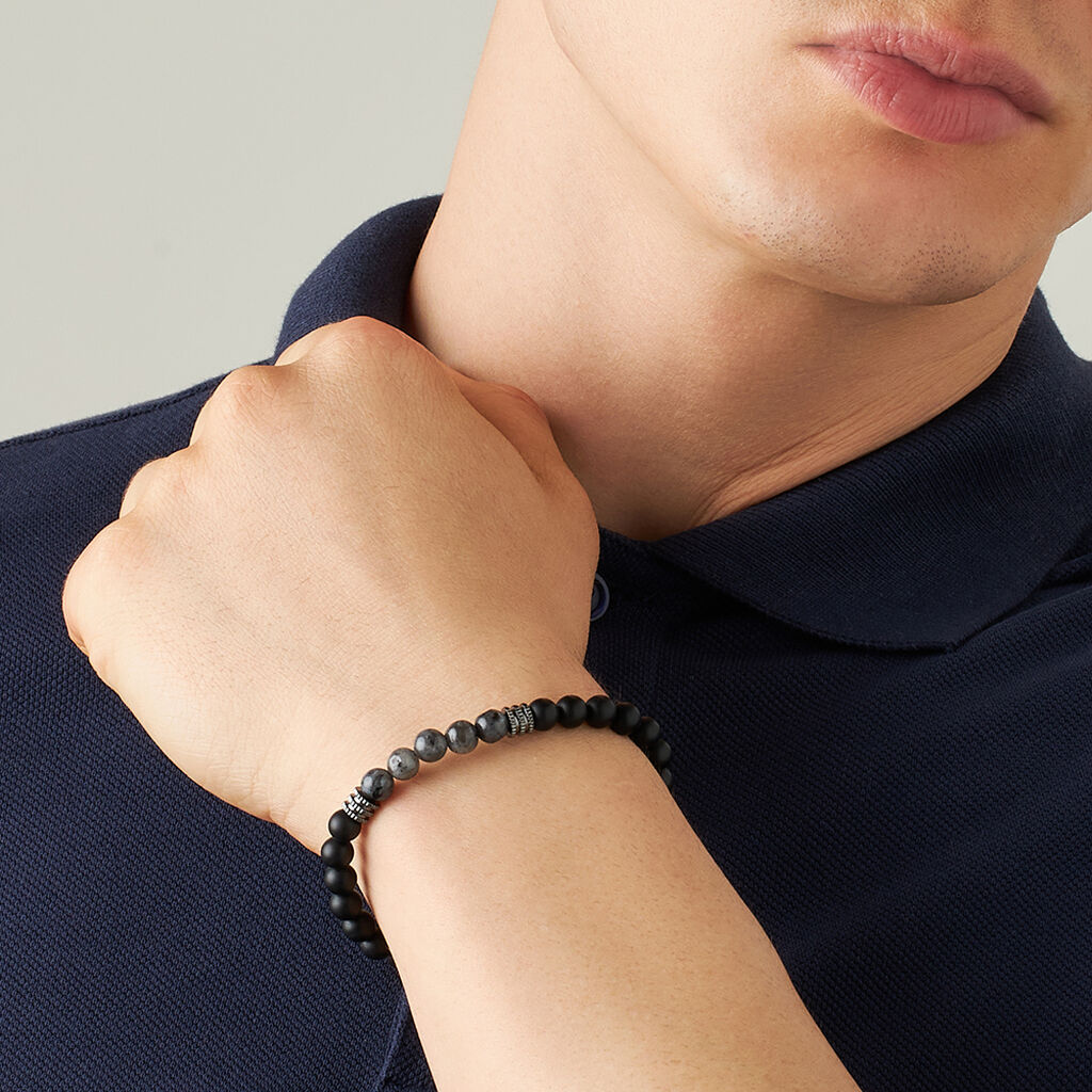Bracciale Man Code Ottone Nero Labradorite - Bracciali Uomo | Stroili