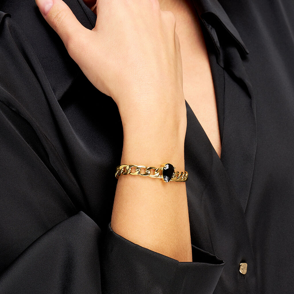 Bracciale Catena Lady Code Acciaio Dorato Cristallo - Bracciali Donna | Stroili