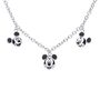 Collana in acciaio con 3 ciondoli Topolino e strass neri