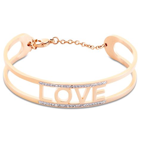 Bangle Lady Message Acciaio Rosa Cristallo - Bracciali Rigidi Donna | Stroili