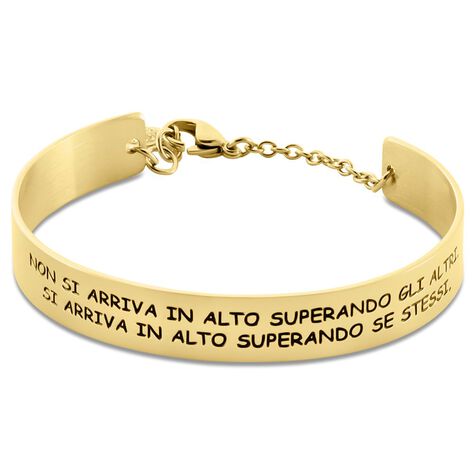 Bangle Lady Message Acciaio Dorato Cristallo - Bracciali Rigidi Donna | Stroili
