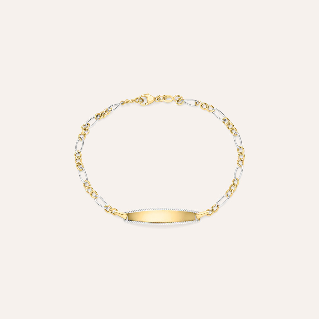 Bracciale Con Targhetta Holy Oro Bicolore