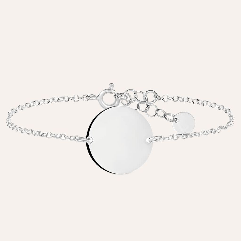 Bracciale Con Targhetta Silver Collection Argento Rodiato