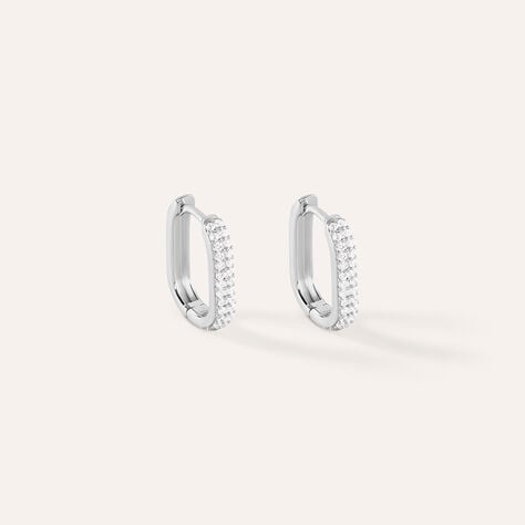 Orecchini A Cerchio Silver Shine Argento Rodiato Cubic Zirconia - Orecchini a Cerchio Donna | Stroili