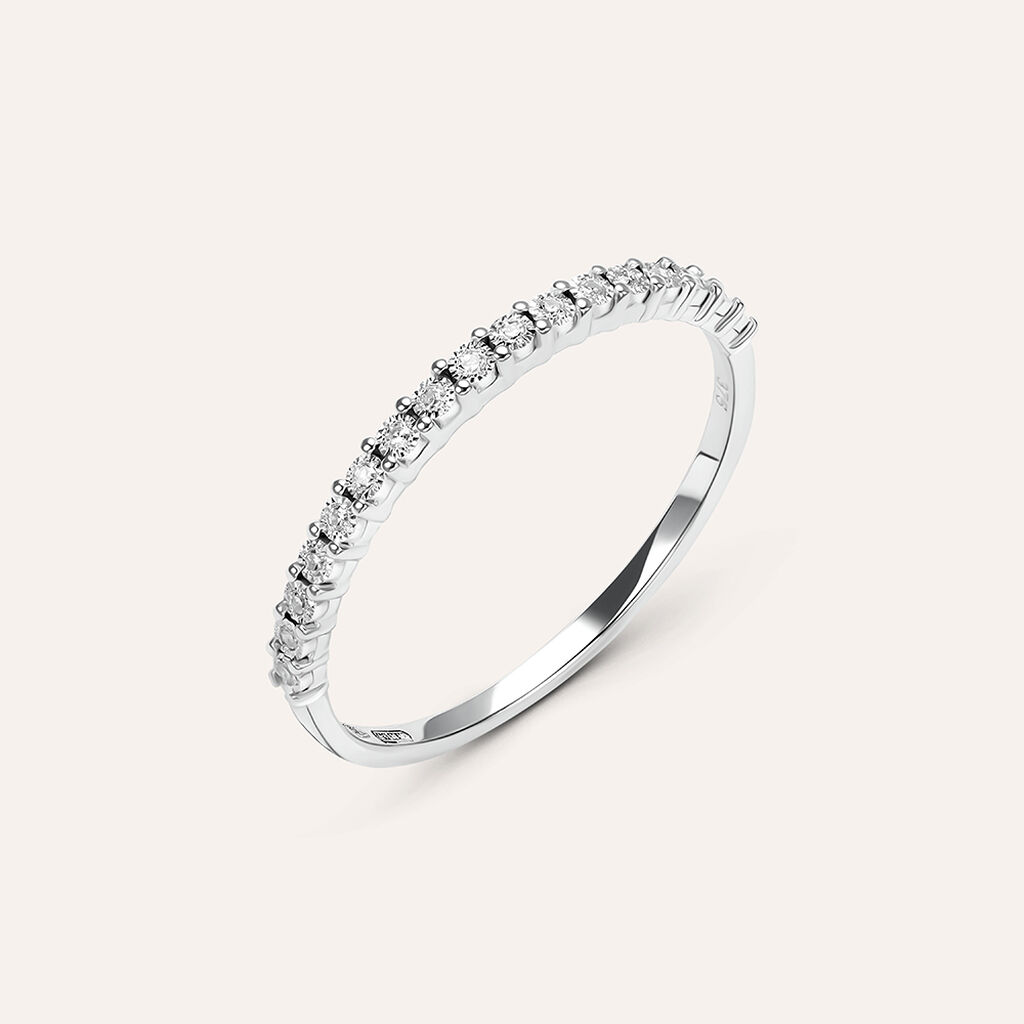 Anello Semi-eternity Sophia Oro Bianco Diamante