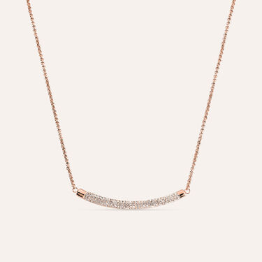 Collana Aura Acciaio Rosa Cristallo