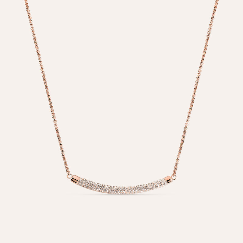 Collana Aura Acciaio Rosa Cristallo - Collane Donna | Stroili