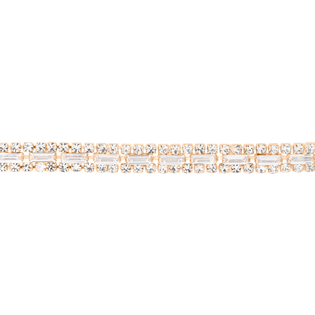 Bracciale Tennis Romantic Shine Metallo Rosa Cristallo - Bracciali Tennis Donna | Stroili